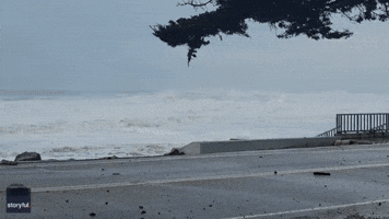 Storm Surge Washes Up 'Logs and Boulders' at Santa Cruz Beach