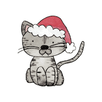 Merry Christmas Cat Sticker