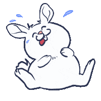 Bunny Laughing Sticker by Zaromatt