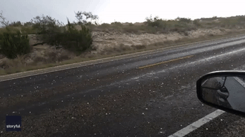 'Tennis Ball-Sized' Hail Breaks Car Windshield in Southwest Texas