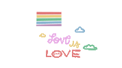 LSY031 love rainbow proud banner Sticker