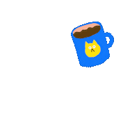 alicemck cat coffee funny cat funnycat Sticker