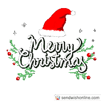 Merry Christmas Snow Sticker by sendwishonline.com