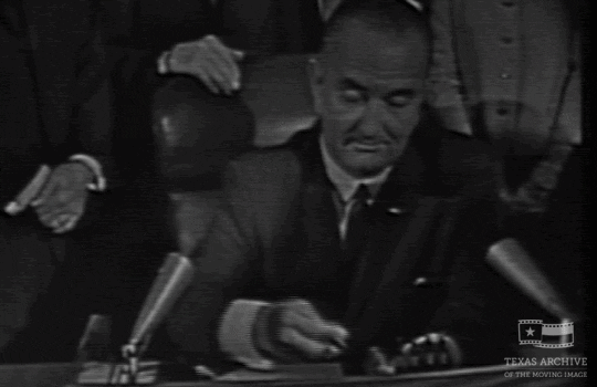 signing lyndon johnson GIF by Texas Archive of the Moving Image