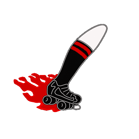 Skate Flaming Sticker
