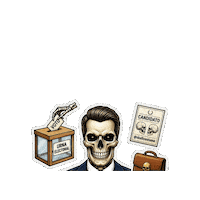 Skull Votar Sticker