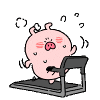 Perfect_Piggy kawaii running run pig Sticker