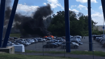 Cars Go Up in Flames in North Carolina Amusement Park's Parking Lot