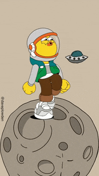 daveplowden happy moon bird space ship GIF
