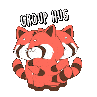 Red Panda Hug Sticker