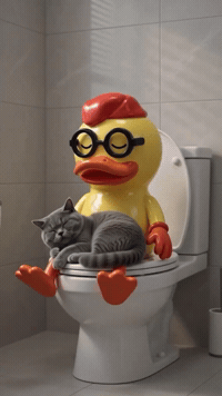 Cat On Toilet GIF by Sueno Tattoo