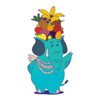 obahdesign design graphic design elephant verde Sticker