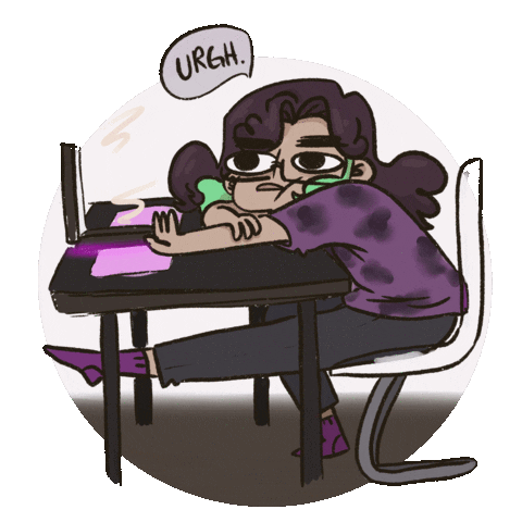 nadjensdoeh giphyupload drawing working lazy Sticker