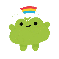 theladyernestember happy kawaii rainbow pride Sticker