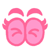 Big Eyes Pink Sticker by Paul Layzell