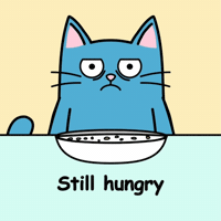 Blue Cat Dinner Time GIF