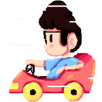 casstro_ewe giphyupload pixel car run Sticker