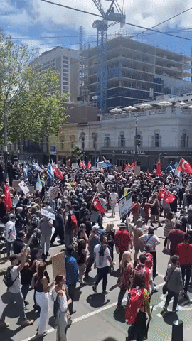 Protestors March in Melbourne After Pandemic Legislation Passed