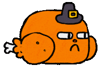 Hungry Thanksgiving Day Sticker by Katharine Kow