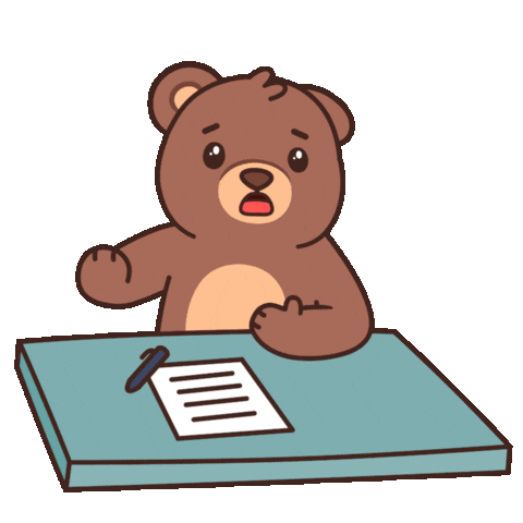 Confused Teddy Bear Sticker by BEARISH