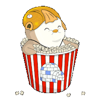 Drama Popcorn Sticker by Pudgy Penguins