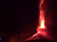 Footage Captures Night-Time Glow of Etna Eruption