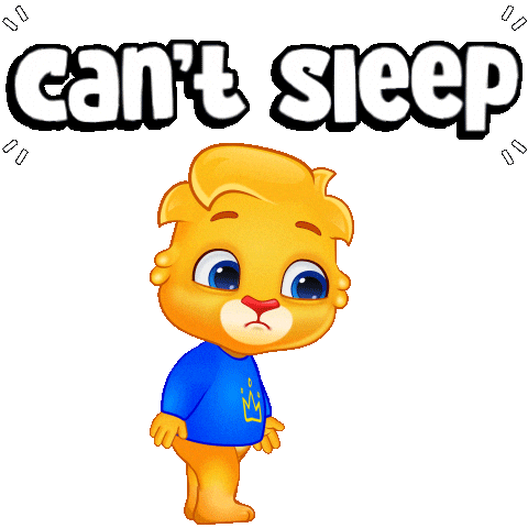 I Cant Sleep Wide Awake Sticker by Lucas and Friends by RV AppStudios