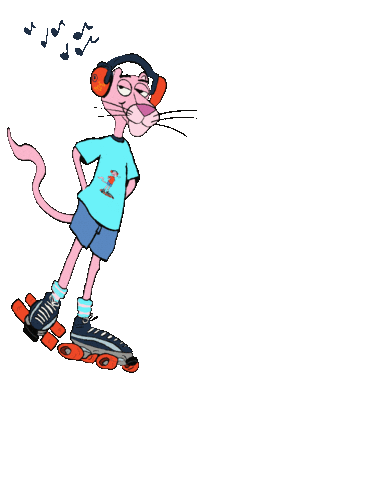 Skating Pink Panther Sticker