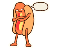 Suspicious Hotdog Sticker by Polygonal Mind