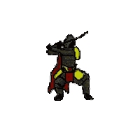 MattMotion giphyupload run running samurai Sticker