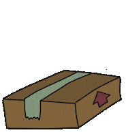 tussendekaften post delivery package boxes Sticker