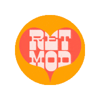 retmod heart logo mod ret Sticker