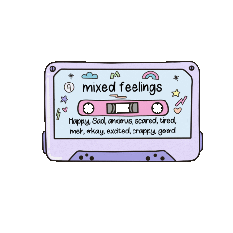 okay_doodle retro 80s throwback mixed feelings Sticker