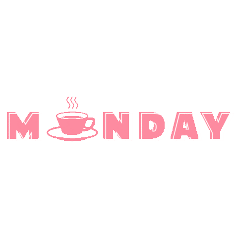 shopprettypretty pink coffee tea monday Sticker
