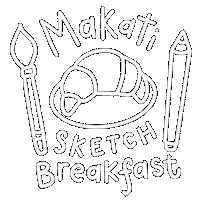 Andreea Sketch Breakfast Sticker by Andreea Illustration