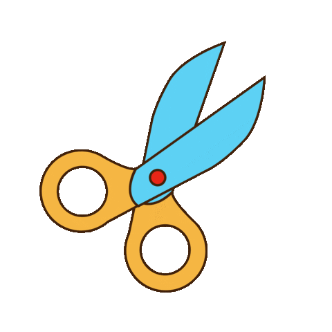 Boooooooooooom art school cut scissors Sticker