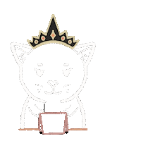 Baikura cat work drawing cat work Sticker