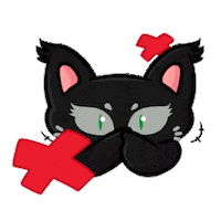 budjifriends cats cross wrong kiki Sticker