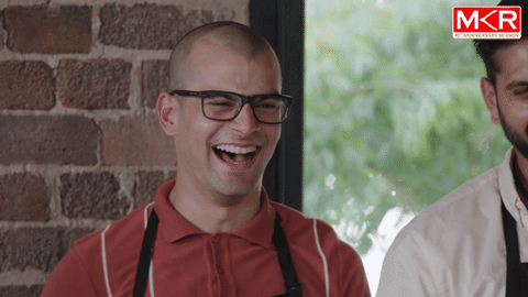 happy laugh GIF by My Kitchen Rules