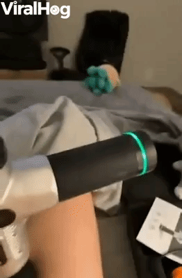 Cautious Kitty Yeets Itself away from Massager