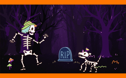 BellabuBear giphyupload halloween skeletons bellabu GIF
