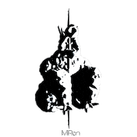 black and white spinning STICKER by Miron