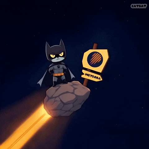 catbatmeme giphyupload cat meme moon GIF