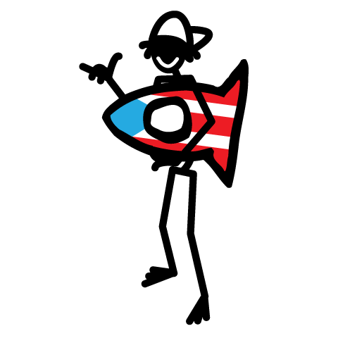 FishiWorld surf surfing dude playa Sticker