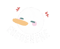 mychelromance cute white silly duck Sticker