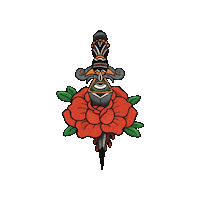 Rose Dagger Sticker by TheTatuTribe