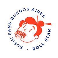 rollstar-sushi japanese sushi rollstar roll star Sticker