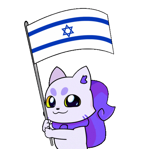 Tel Aviv Flag Sticker by Lucky Kat Studios