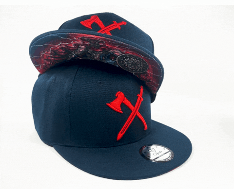 Capichecaps giphyupload blue red warrior GIF