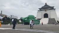 Inflatable Depiction of Tiananmen 'Tank Man' Installed in Taipei Ahead of Crackdown Anniversary